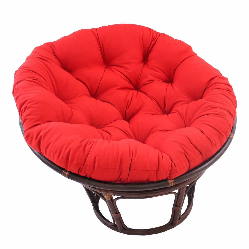 Bali Papasan-Sessel aus Rattan (107 cm) mit Twill-Kissen