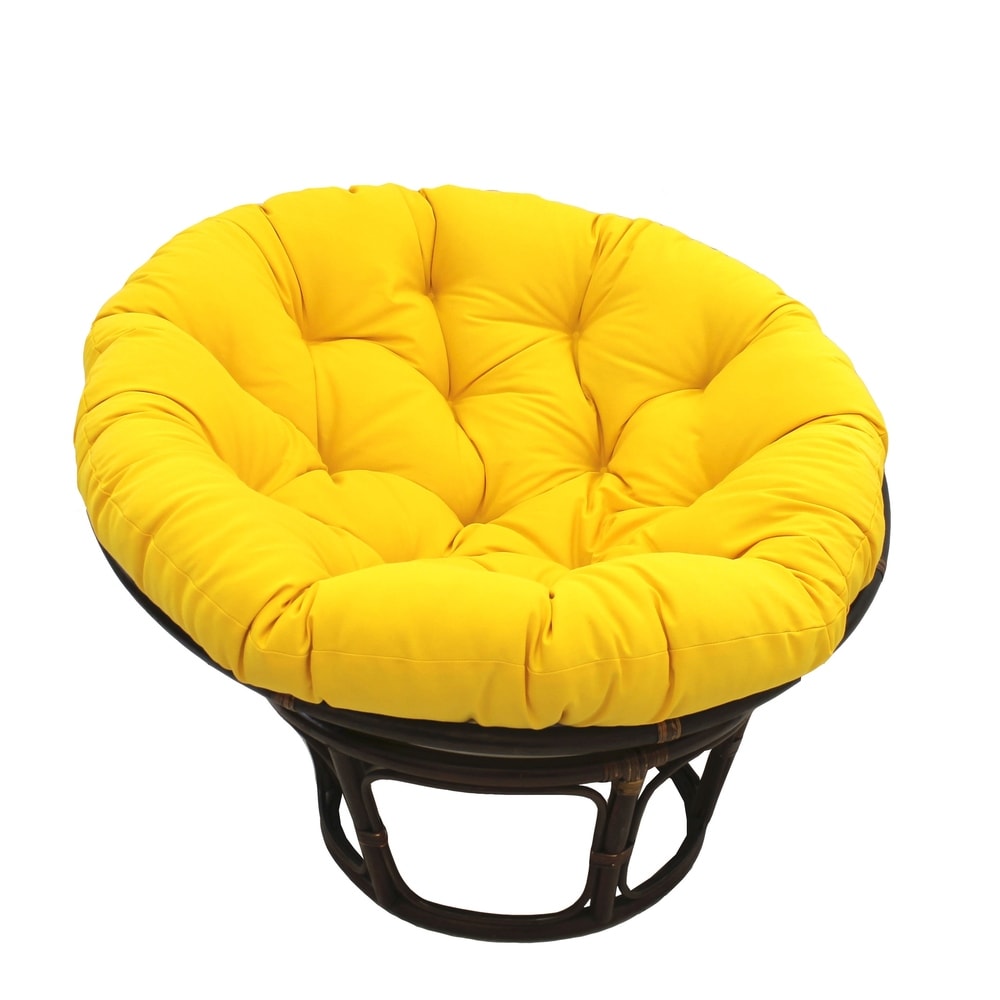 Bali Papasan-Sessel aus Rattan (107 cm) mit Twill-Kissen