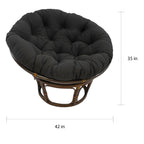 Bali Papasan-Sessel aus Rattan (107 cm) mit Twill-Kissen