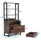 Aktenschrank mit 2 Schubladen, moderner Aktenschrank mit Druckerablage und Schloss
