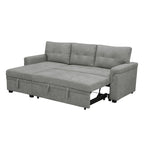 Wendbares Ecksofa mit ausziehbarem Schlafsofa, versteckter Stauraum-Chaiselongue und robusten Beinen