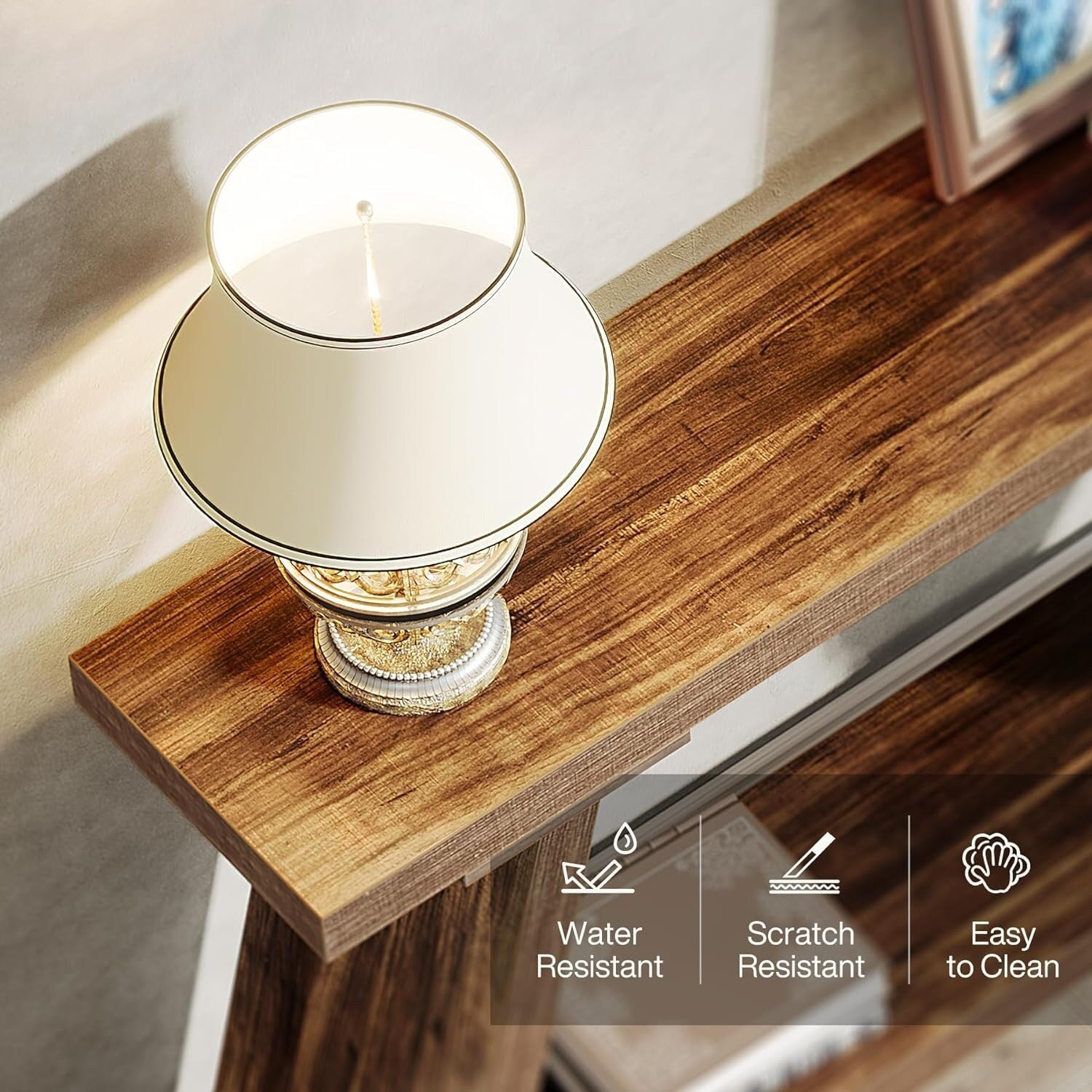 70,9 Zoll langer Konsolentisch aus rustikalem Holz mit Ablagefläche