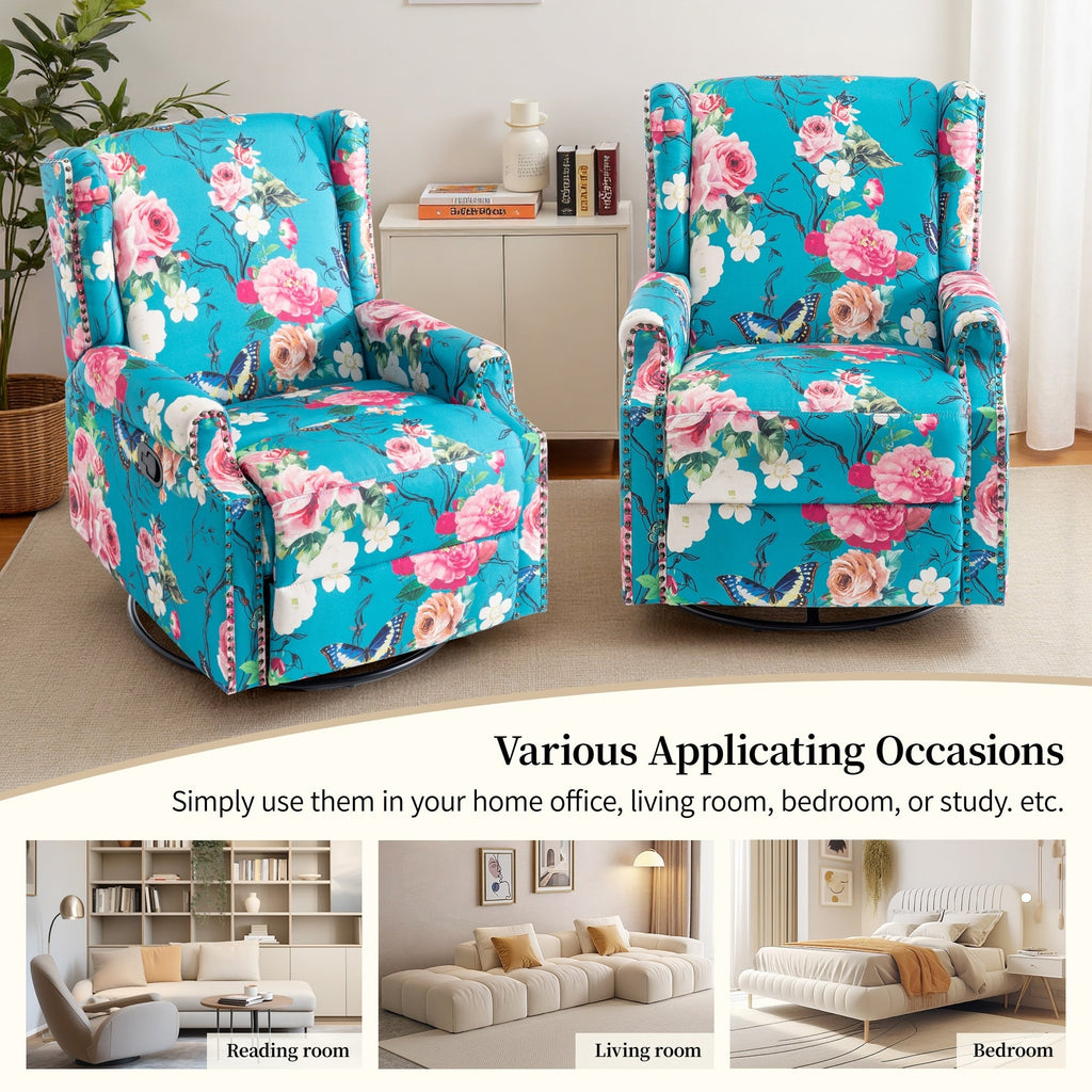 2er-Set 2er-Set Drehsessel mit manueller Rückenlehnenverstellung und 29 Zoll Breite