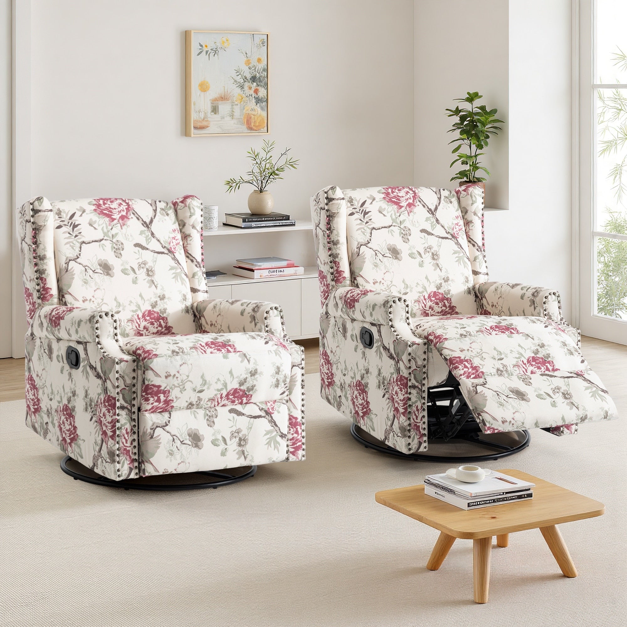 2er-Set 2er-Set Drehsessel mit manueller Rückenlehnenverstellung und 29 Zoll Breite