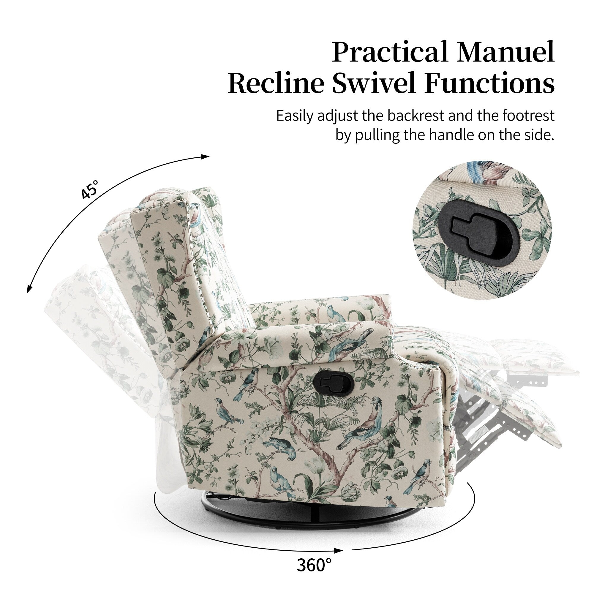 2er-Set 2er-Set Drehsessel mit manueller Rückenlehnenverstellung und 29 Zoll Breite