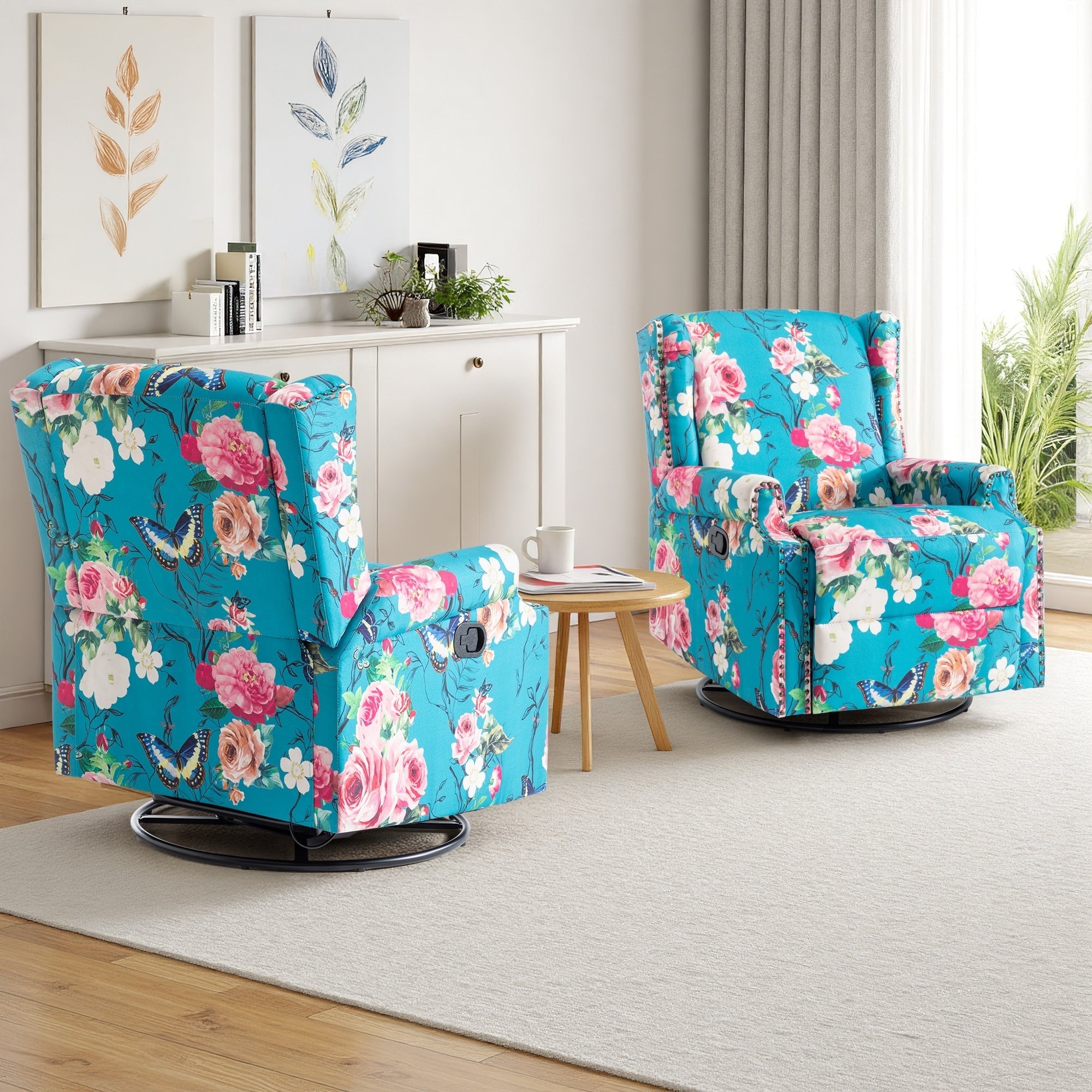 2er-Set 2er-Set Drehsessel mit manueller Rückenlehnenverstellung und 29 Zoll Breite