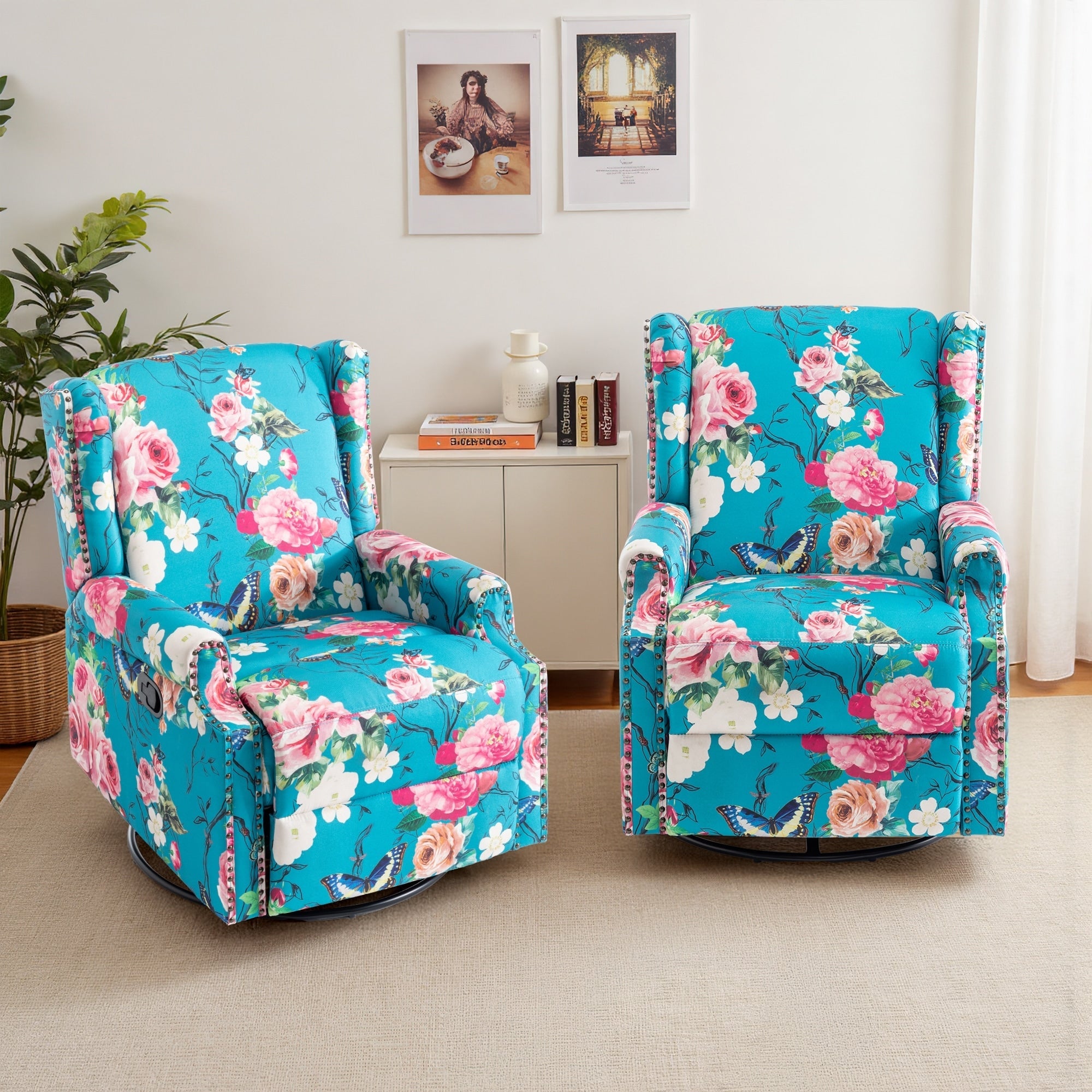 2er-Set 2er-Set Drehsessel mit manueller Rückenlehnenverstellung und 29 Zoll Breite