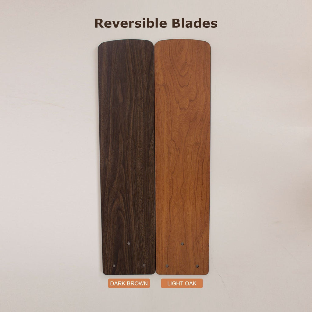 52-Zoll-Deckenventilator aus Holz, wendbar, 5 Flügel, 3 Leuchten, mit Fernbedienung