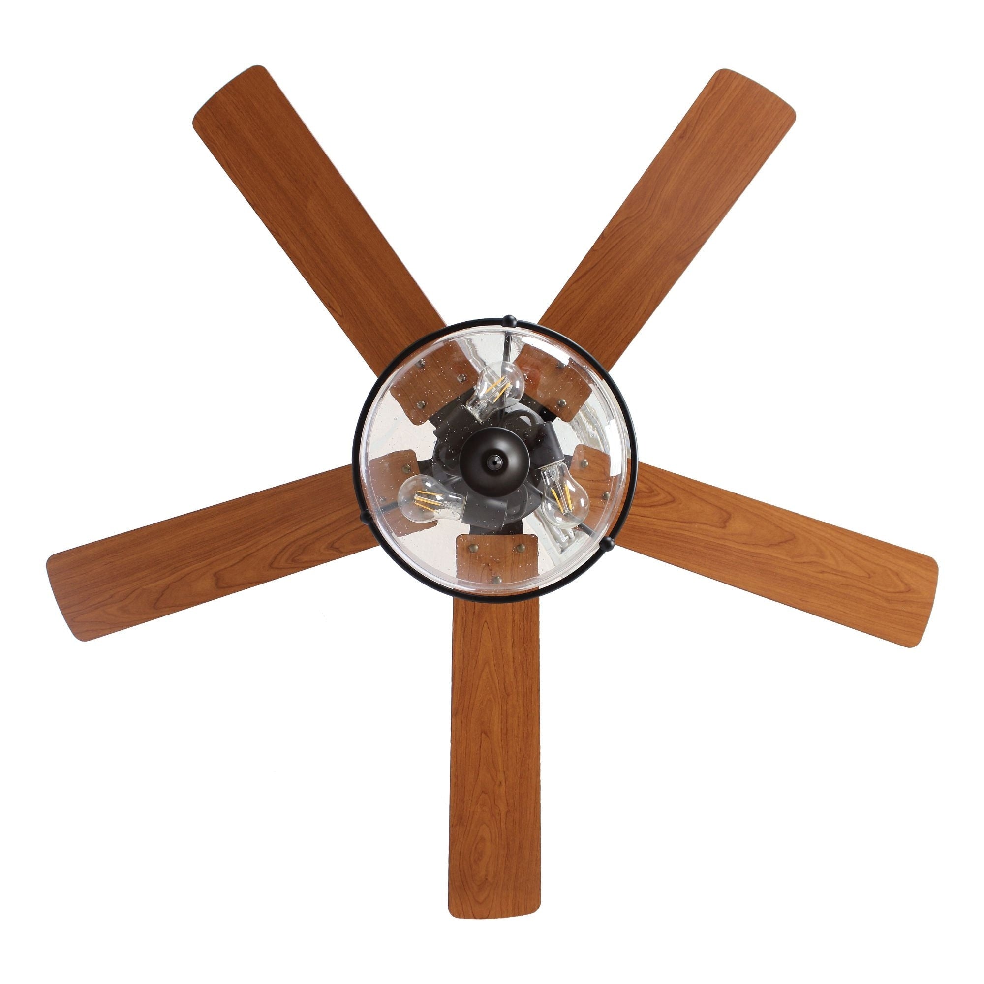 52-Zoll-Deckenventilator aus Holz, wendbar, 5 Flügel, 3 Leuchten, mit Fernbedienung
