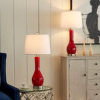 28,5 cm Keramik-Tischlampen-Set mit USB-Anschluss (2er-Set)