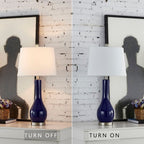 28,5 cm Keramik-Tischlampen-Set mit USB-Anschluss (2er-Set)