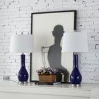 28,5 cm Keramik-Tischlampen-Set mit USB-Anschluss (2er-Set)