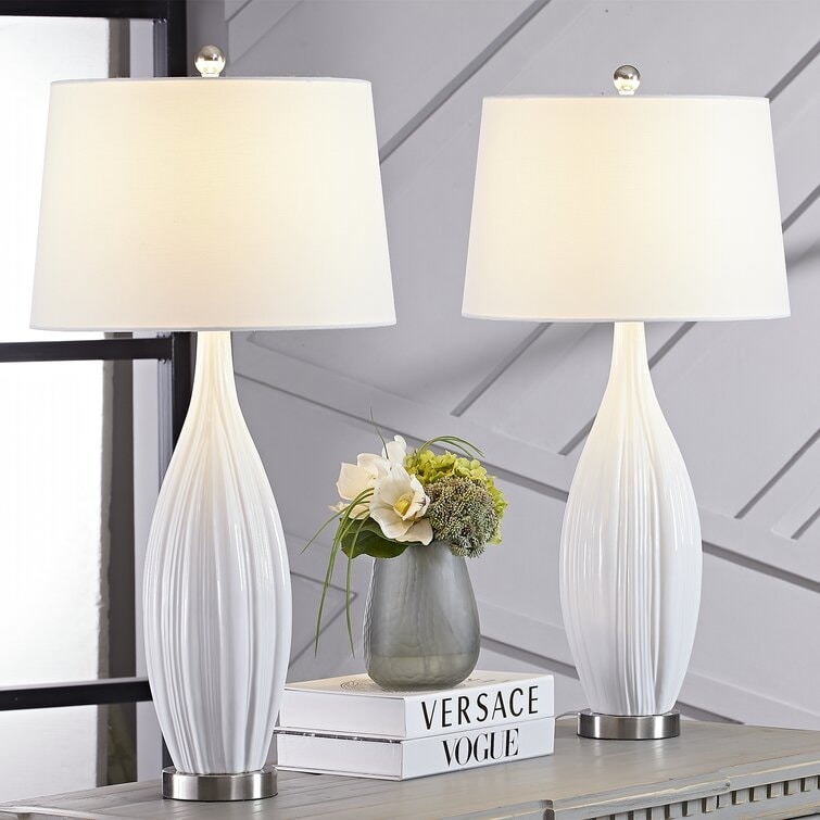 31 Standard Weiße Porzellan Tischlampen Set (2er Set) (2er Set)