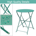 3-teiliges, klappbares Bistro-Set aus Metall, wetterbeständiges Sitzset für drinnen und draußen, für Terrasse, Garten