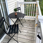 3-teiliges, klappbares Bistro-Set aus Metall, wetterbeständiges Sitzset für drinnen und draußen, für Terrasse, Garten