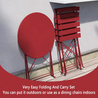 3-teiliges, klappbares Bistro-Set aus Metall, wetterbeständiges Sitzset für drinnen und draußen, für Terrasse, Garten