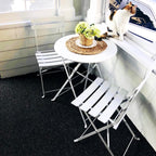 3-teiliges, klappbares Bistro-Set aus Metall, wetterbeständiges Sitzset für drinnen und draußen, für Terrasse, Garten