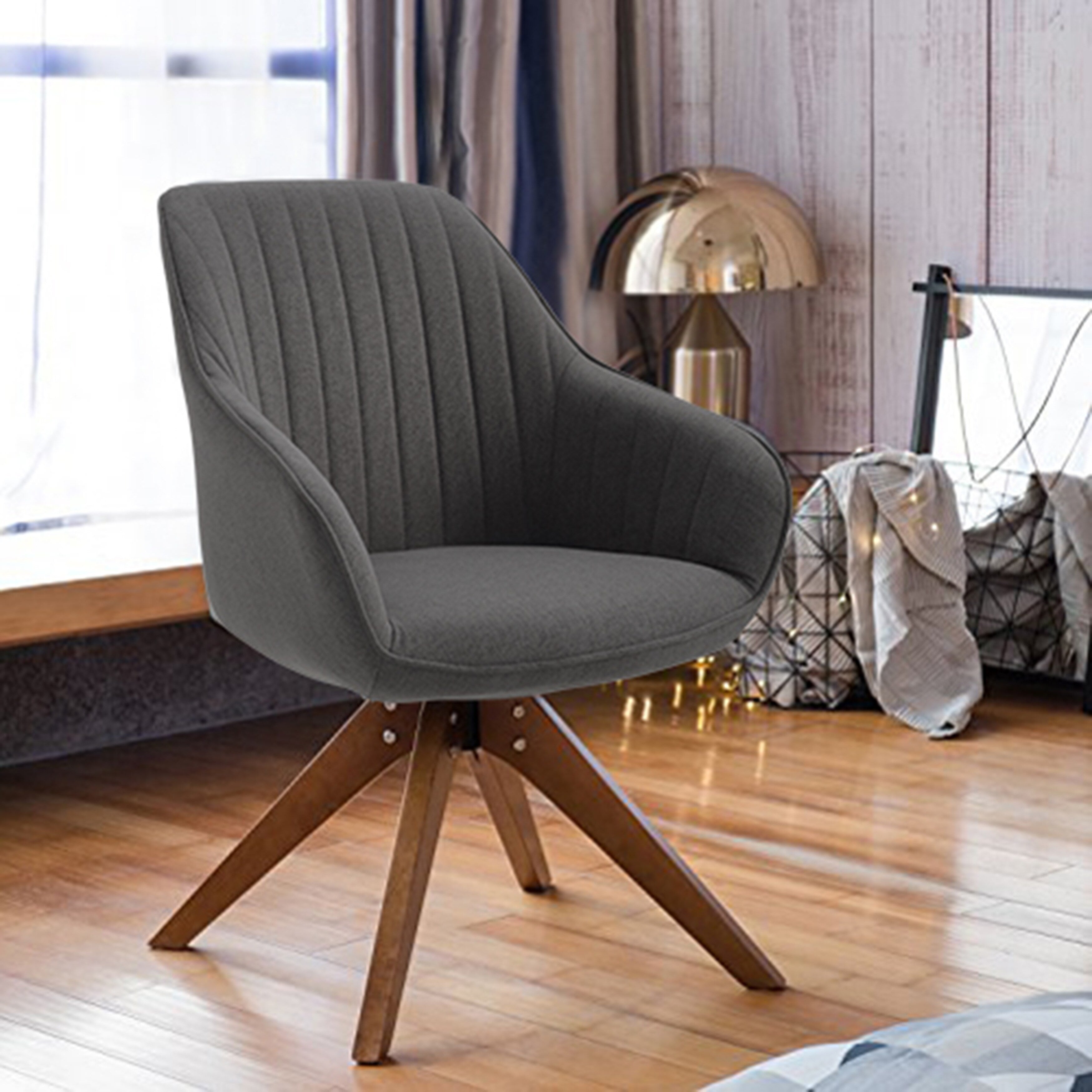 Art Leon Moderner Drehsessel fürs Homeoffice mit Holzbeinen