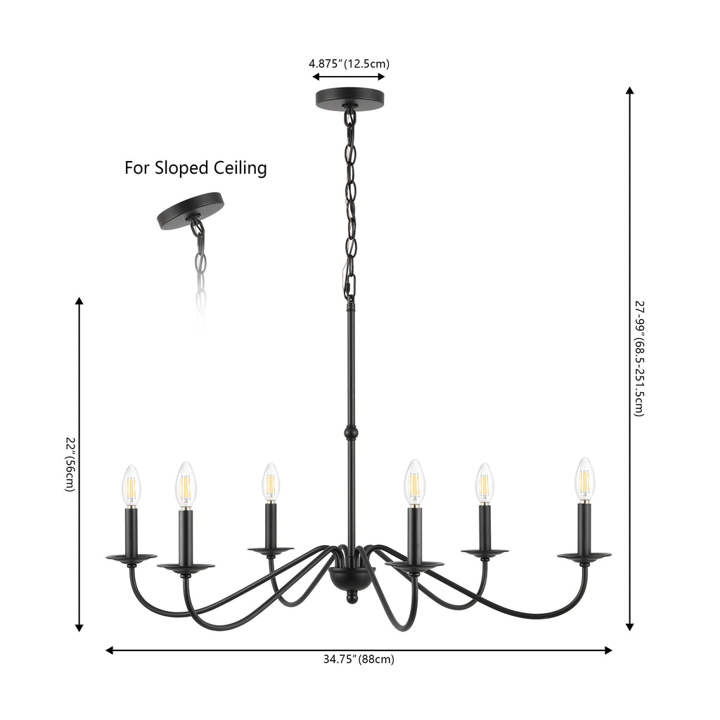 34,75 € 6-flammiger LED-Kronleuchter aus Eisen, von JONATHAN Y