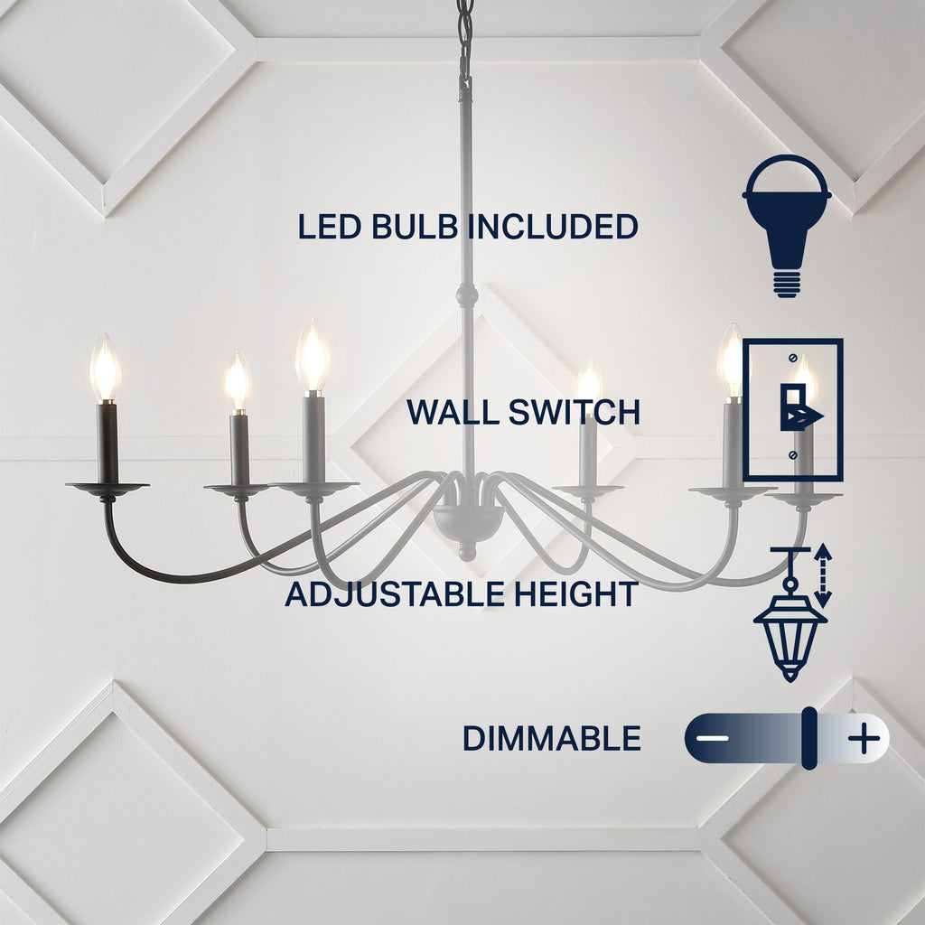34,75 € 6-flammiger LED-Kronleuchter aus Eisen, von JONATHAN Y