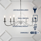 34,75 € 6-flammiger LED-Kronleuchter aus Eisen, von JONATHAN Y
