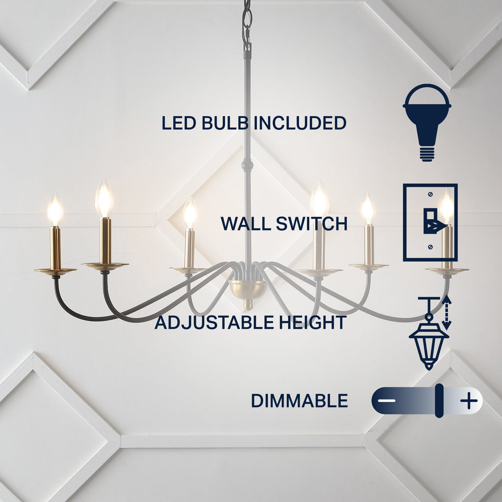34,75 € 6-flammiger LED-Kronleuchter aus Eisen, von JONATHAN Y