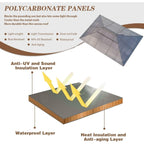 EROMMY Pavillon mit festem Dach, Pergola mit Doppeldach, Netz und Vorhängen, robuste Überdachung für Terrasse, Garten und Poolpartys