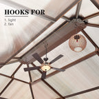 EROMMY Pavillon mit festem Dach, Pergola mit Doppeldach, Netz und Vorhängen, robuste Überdachung für Terrasse, Garten und Poolpartys