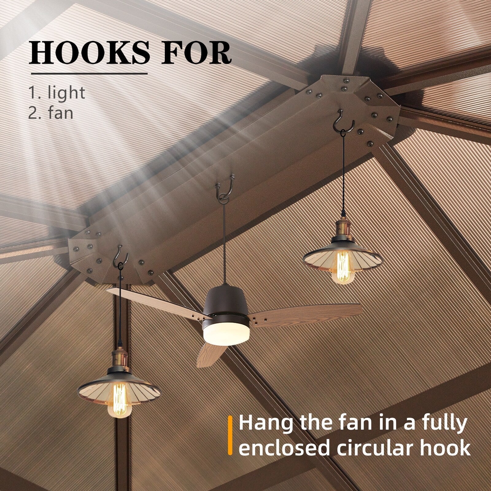 EROMMY Pavillon mit festem Dach, Pergola mit Doppeldach, Netz und Vorhängen, robuste Überdachung für Terrasse, Garten und Poolpartys