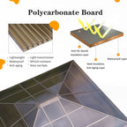 EROMMY Pavillon mit festem Dach, Pergola mit Doppeldach, Netz und Vorhängen, robuste Überdachung für Terrasse, Garten und Poolpartys