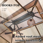 EROMMY Pavillon mit festem Dach, Pergola mit Doppeldach, Netz und Vorhängen, robuste Überdachung für Terrasse, Garten und Poolpartys