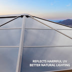 EROMMY Pavillon mit festem Dach, Pergola mit Doppeldach, Netz und Vorhängen, robuste Überdachung für Terrasse, Garten und Poolpartys