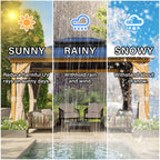 EROMMY Pavillon mit festem Dach, Pergola mit Doppeldach, Netz und Vorhängen, robuste Überdachung für Terrasse, Garten und Poolpartys