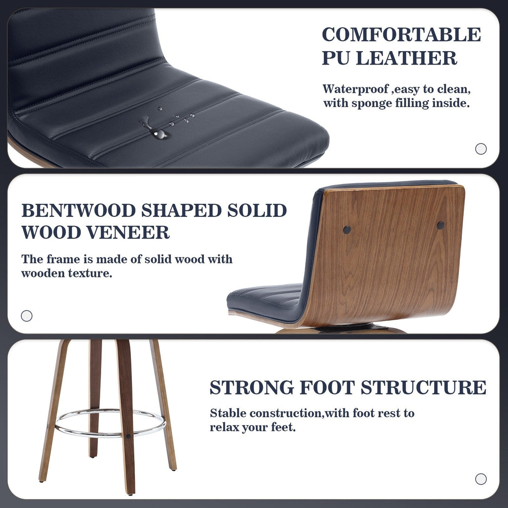 26/29 Barhocker/Tresenhocker aus Kunstleder, drehbar, 2er-/3er-Set