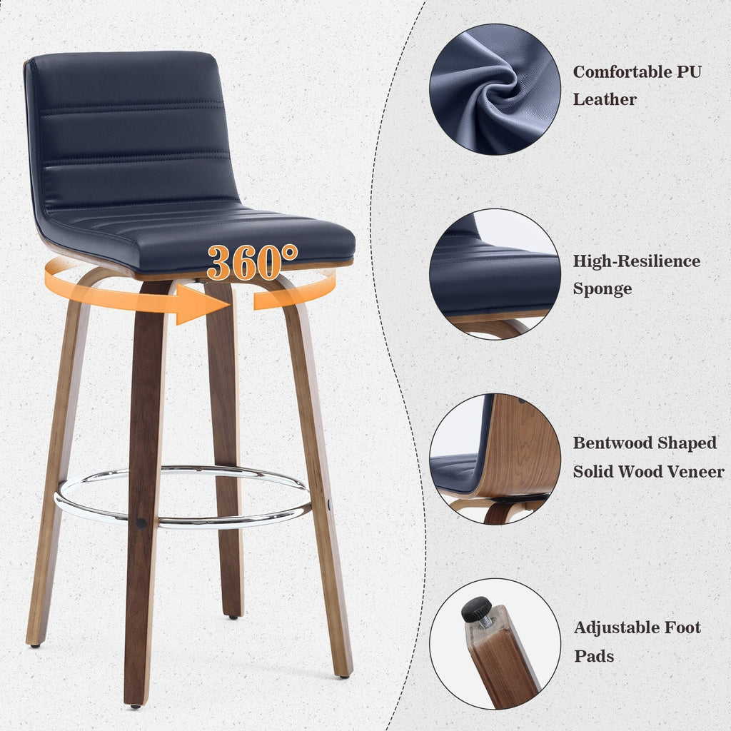 26/29 Barhocker/Tresenhocker aus Kunstleder, drehbar, 2er-/3er-Set