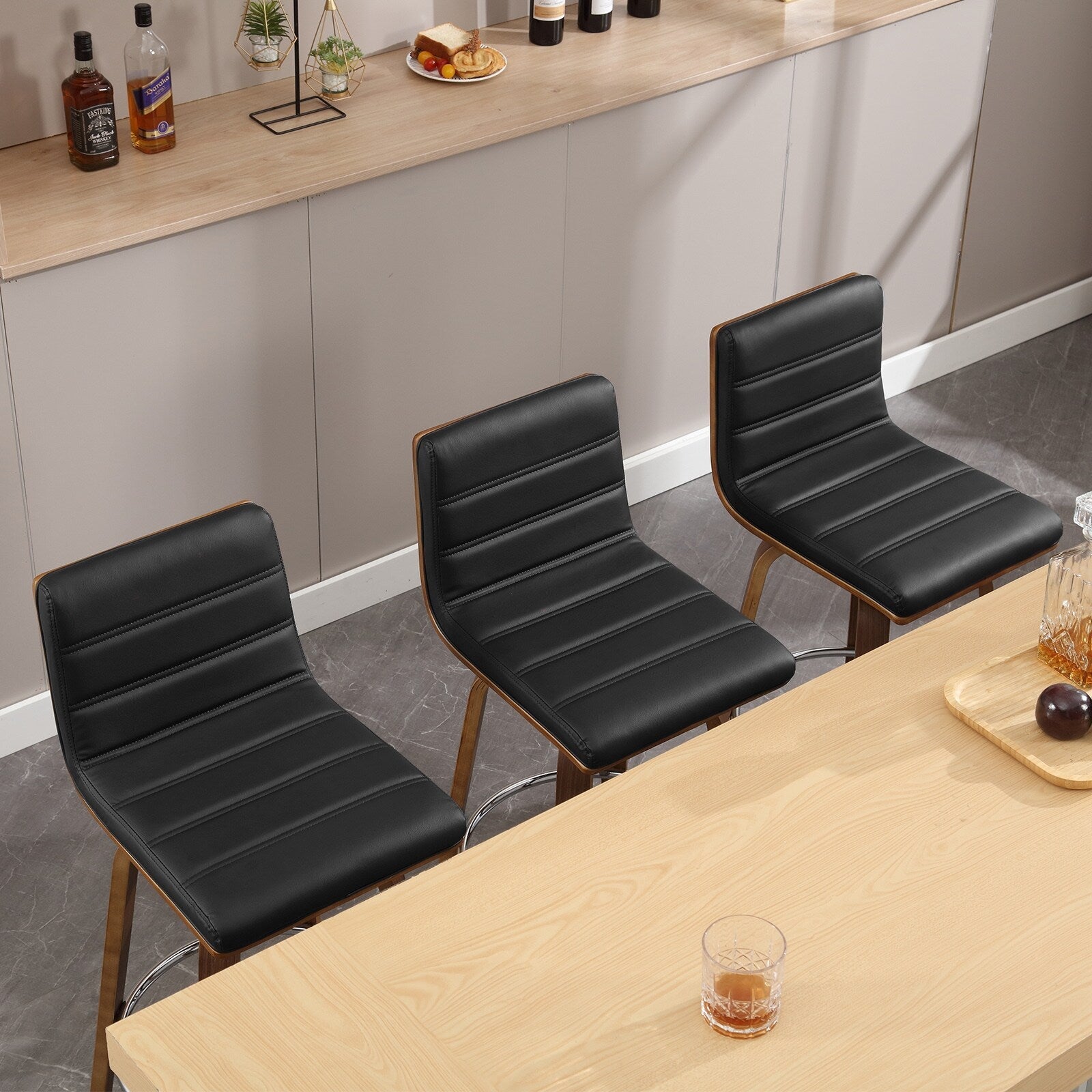 26/29 Barhocker/Tresenhocker aus Kunstleder, drehbar, 2er-/3er-Set