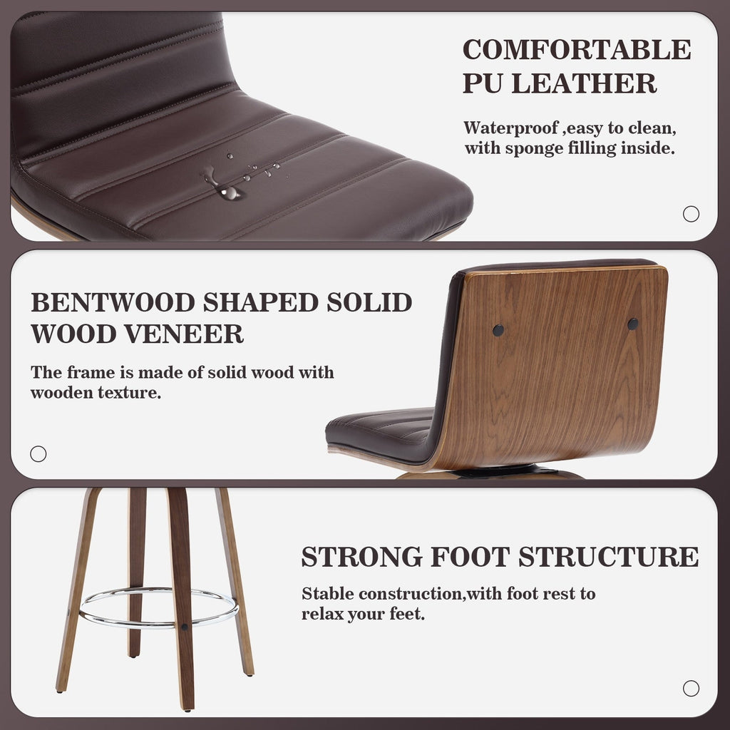 26/29 Barhocker/Tresenhocker aus Kunstleder, drehbar, 2er-/3er-Set