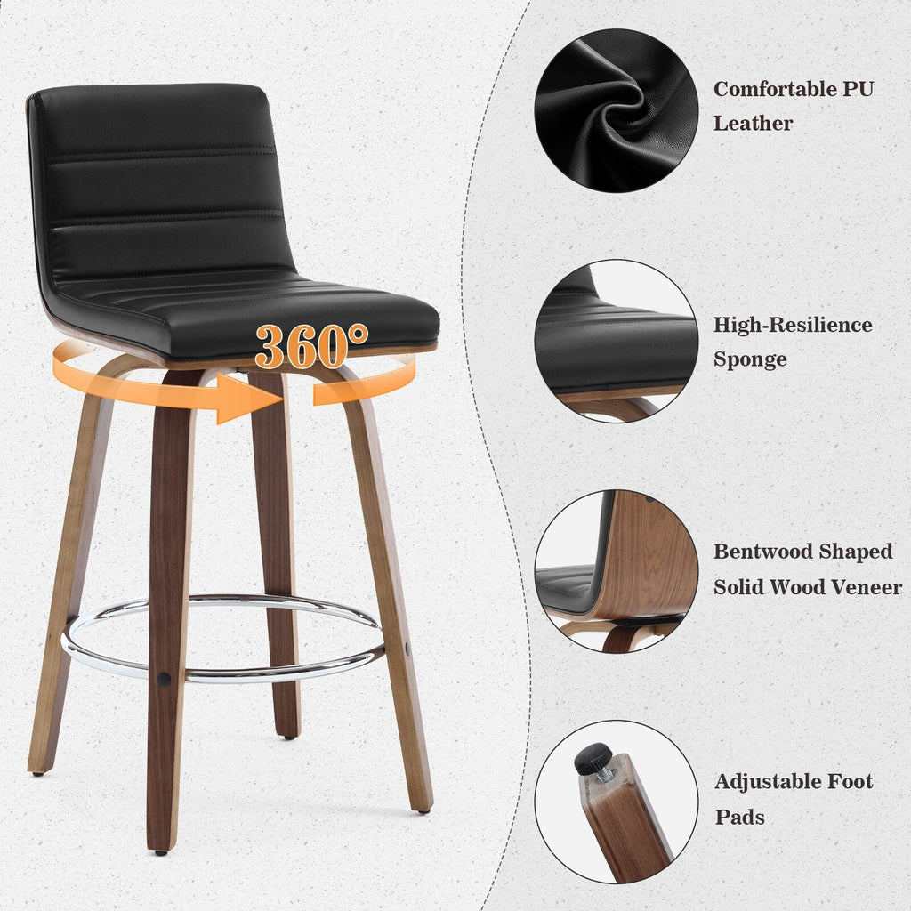 26/29 Barhocker/Tresenhocker aus Kunstleder, drehbar, 2er-/3er-Set