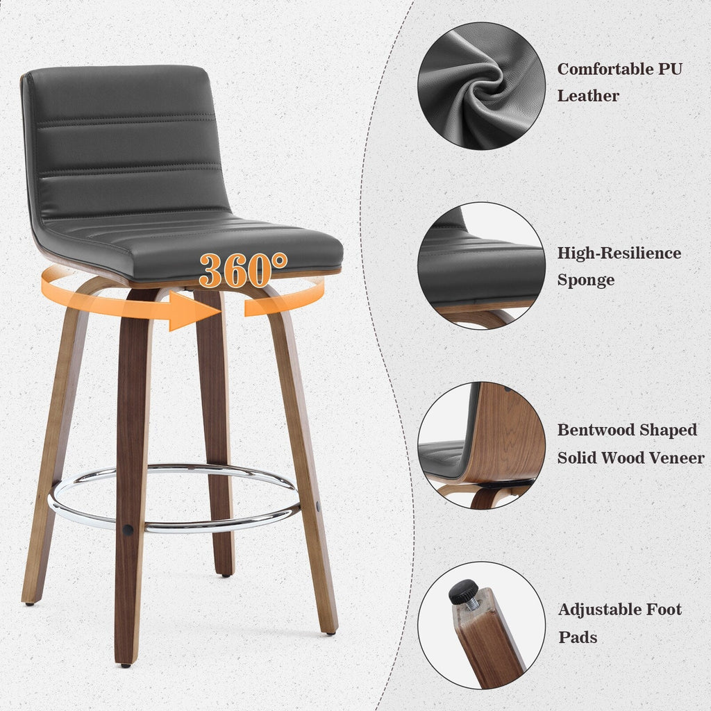 26/29 Barhocker/Tresenhocker aus Kunstleder, drehbar, 2er-/3er-Set