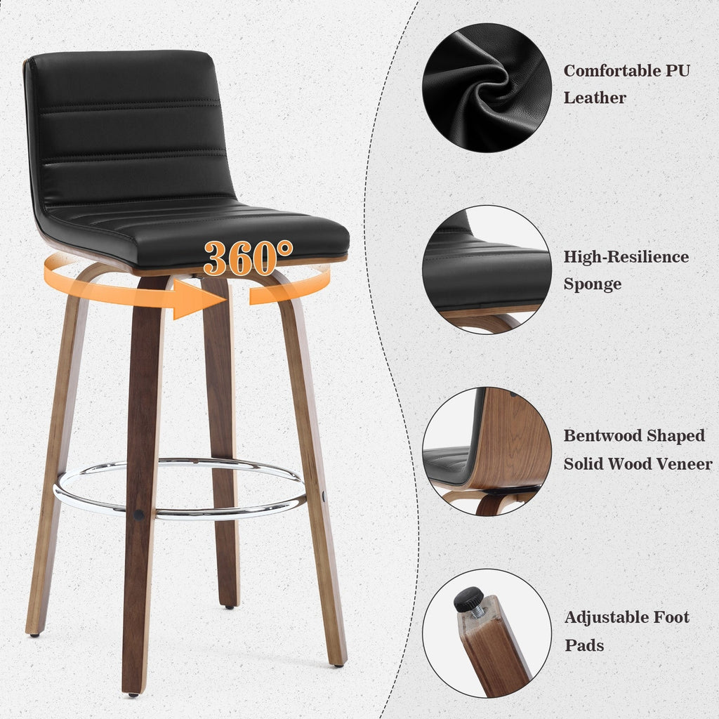 26/29 Barhocker/Tresenhocker aus Kunstleder, drehbar, 2er-/3er-Set