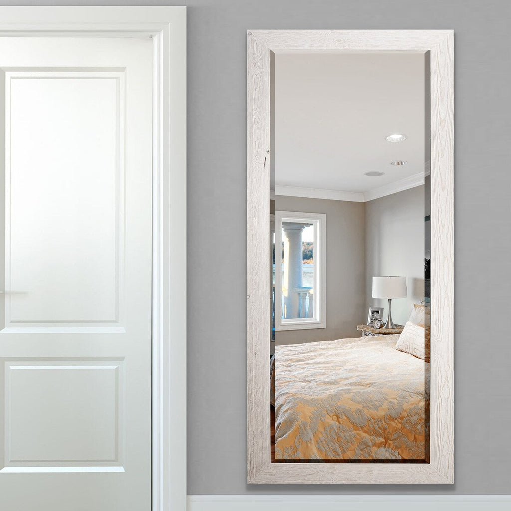 Ganzkörperspiegel aus Altholz – Antikweiß – 62 x 27