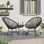 Corvus Sarcelles 3-teiliges modernes Bistro-Set aus Korbgeflecht im Acapulco-Stil