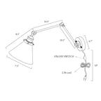 2er-Set moderne Schwenkarmleuchten, verstellbare, festverdrahtete Wandleuchten mit Stecker