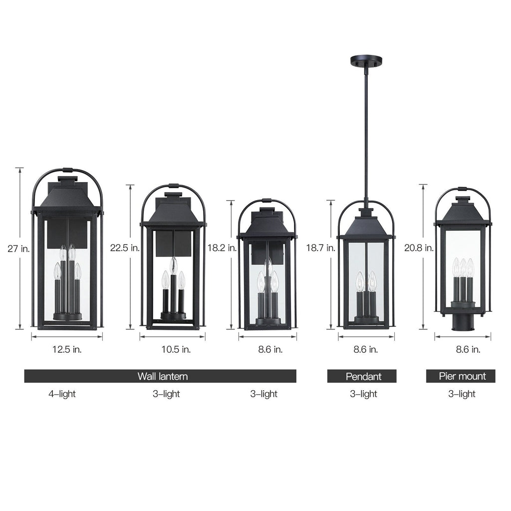 Brits Schwarze Außenwandlaterne