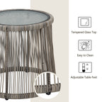 3-teiliges Bistro-Set aus Rattan für den Außenbereich, wetterfeste Rattanmöbel, Terrassenstühle mit Kissen