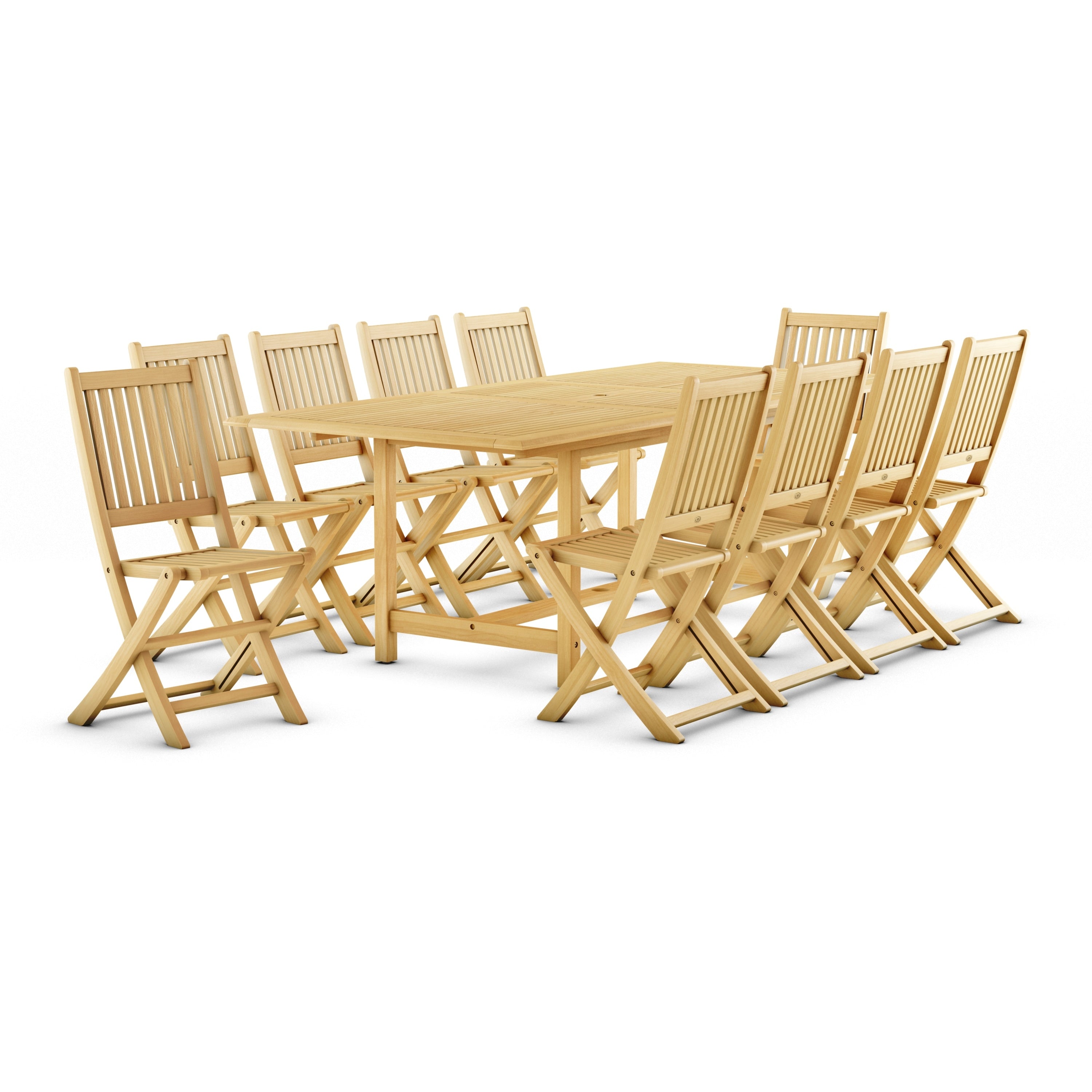 Amazonia 11-teiliges FSC-zertifiziertes Teakholz-Gartenmöbelset – für 10 bis 11 Personen