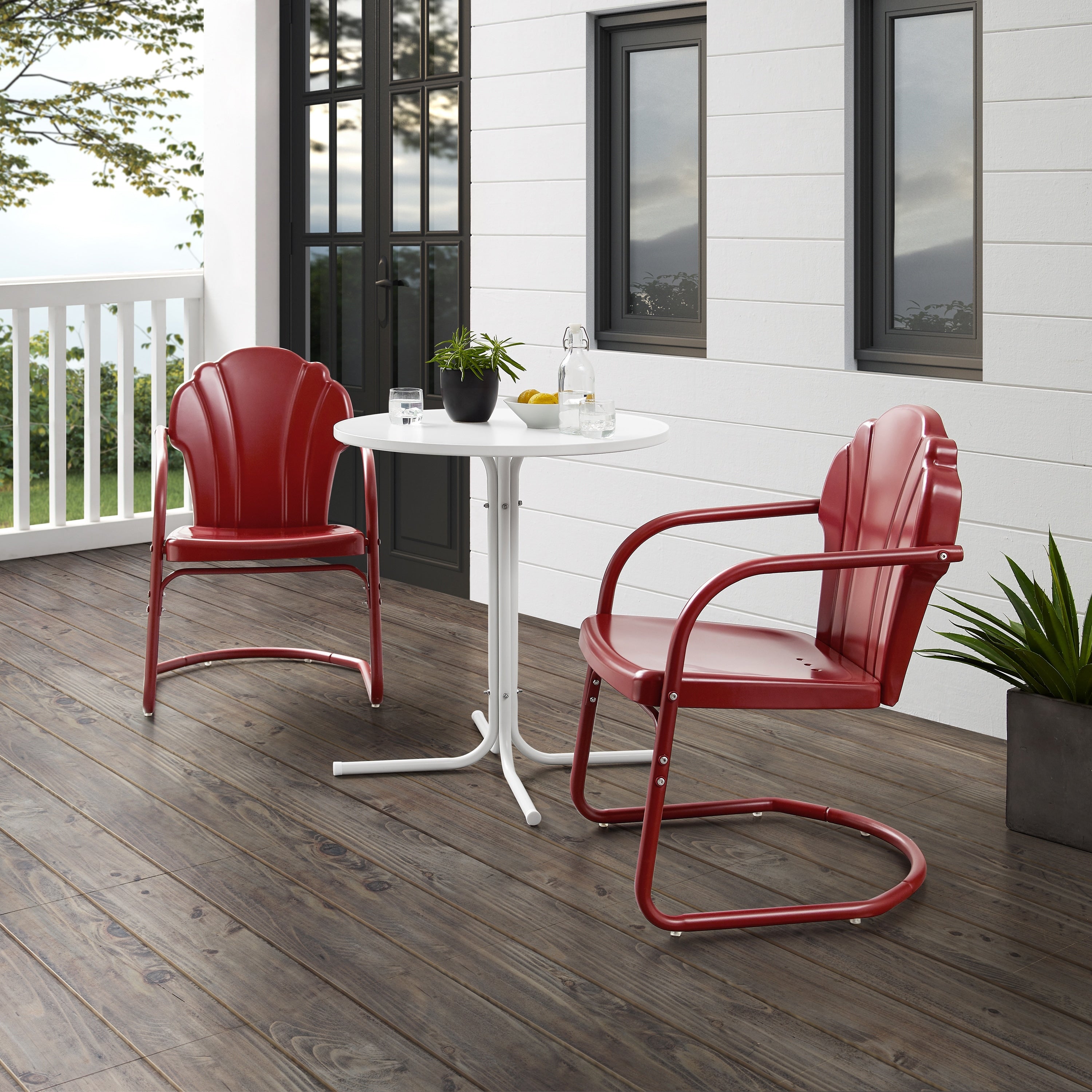 Crosley Tulip 3-teiliges Bistro-Set für den Außenbereich – 98 cm B x 29 cm T x 32,88 cm H