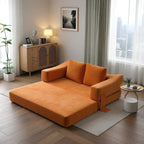 70,87 Gepolstertes Schlafsofa, ausziehbarer Sessel, bequemes Sofa für Wohnzimmer und Schlafzimmer, Chenille-Stoff