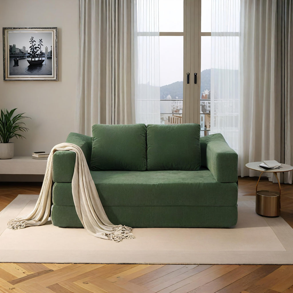 70,87 Gepolstertes Schlafsofa, ausziehbarer Sessel, bequemes Sofa für Wohnzimmer und Schlafzimmer, Chenille-Stoff