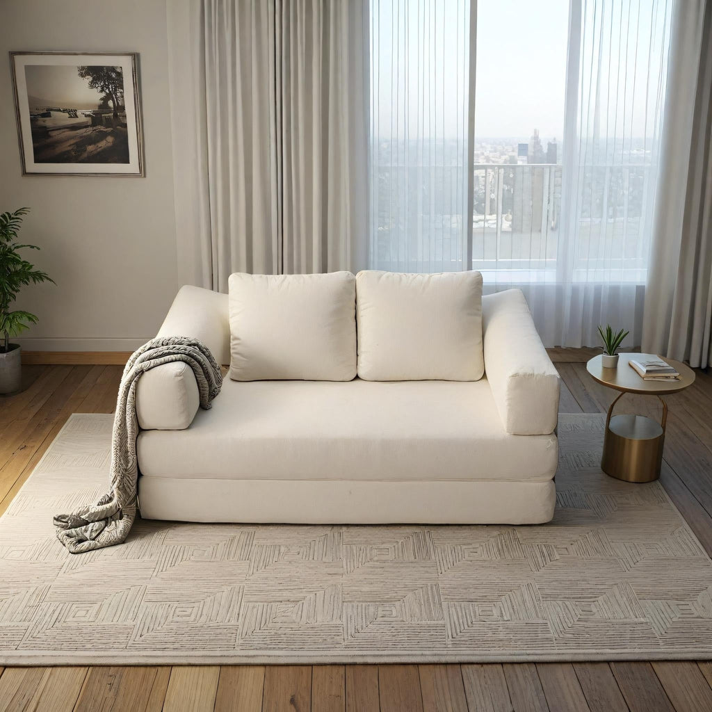 70,87 Gepolstertes Schlafsofa, ausziehbarer Sessel, bequemes Sofa für Wohnzimmer und Schlafzimmer, Chenille-Stoff